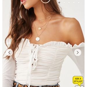 Ruched Mesh Bodysuit